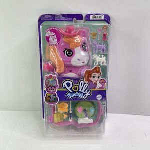 Polly Pocket Dolls and Playset, Pony Rodeo Compact, Travel Toy with 1 Micro Doll